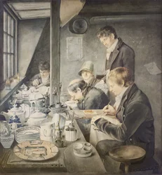 Salle de Peinture de M. Baxter, No. 1 Goldsmith Street, Gough Square, Londres, 1810